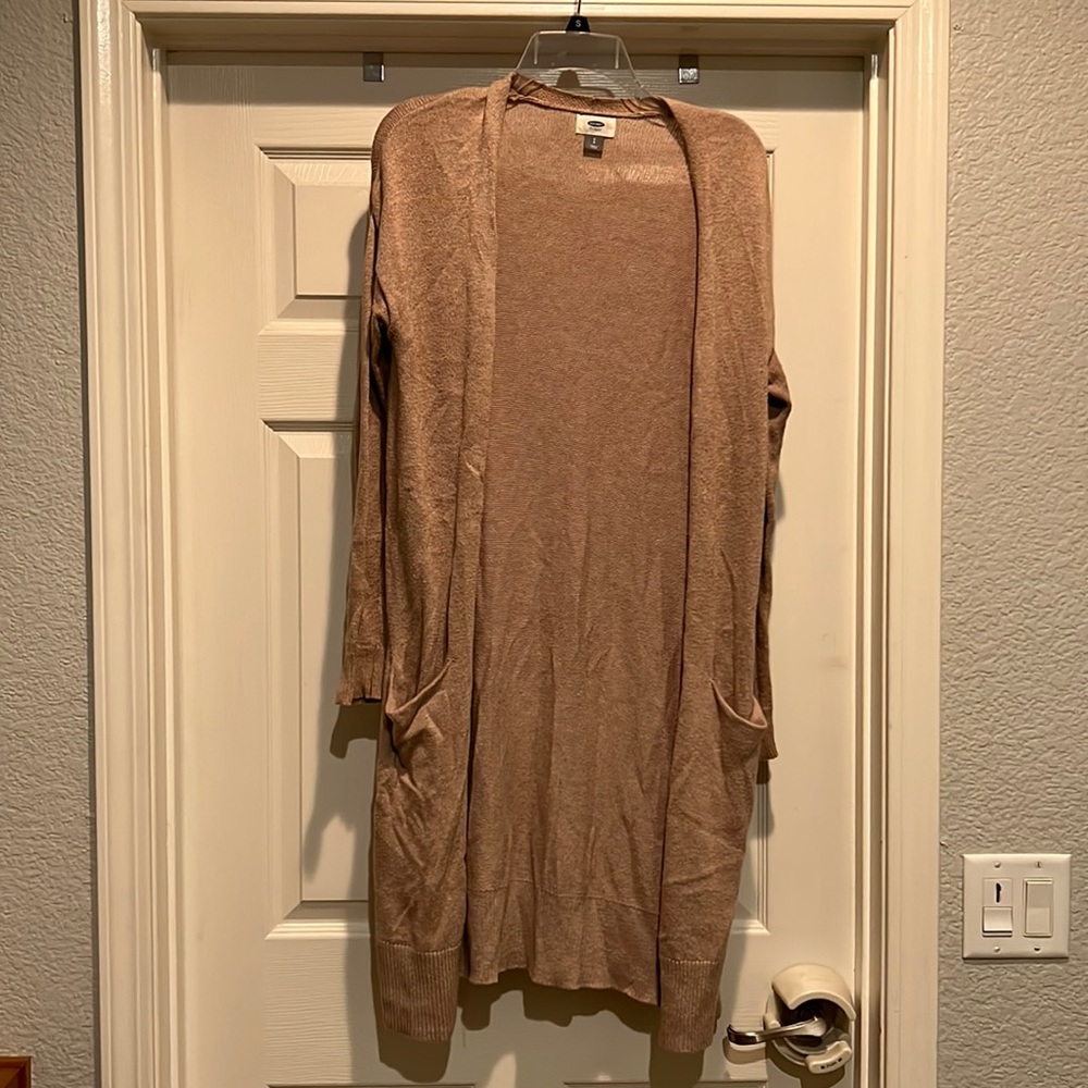Long tan cardigan
